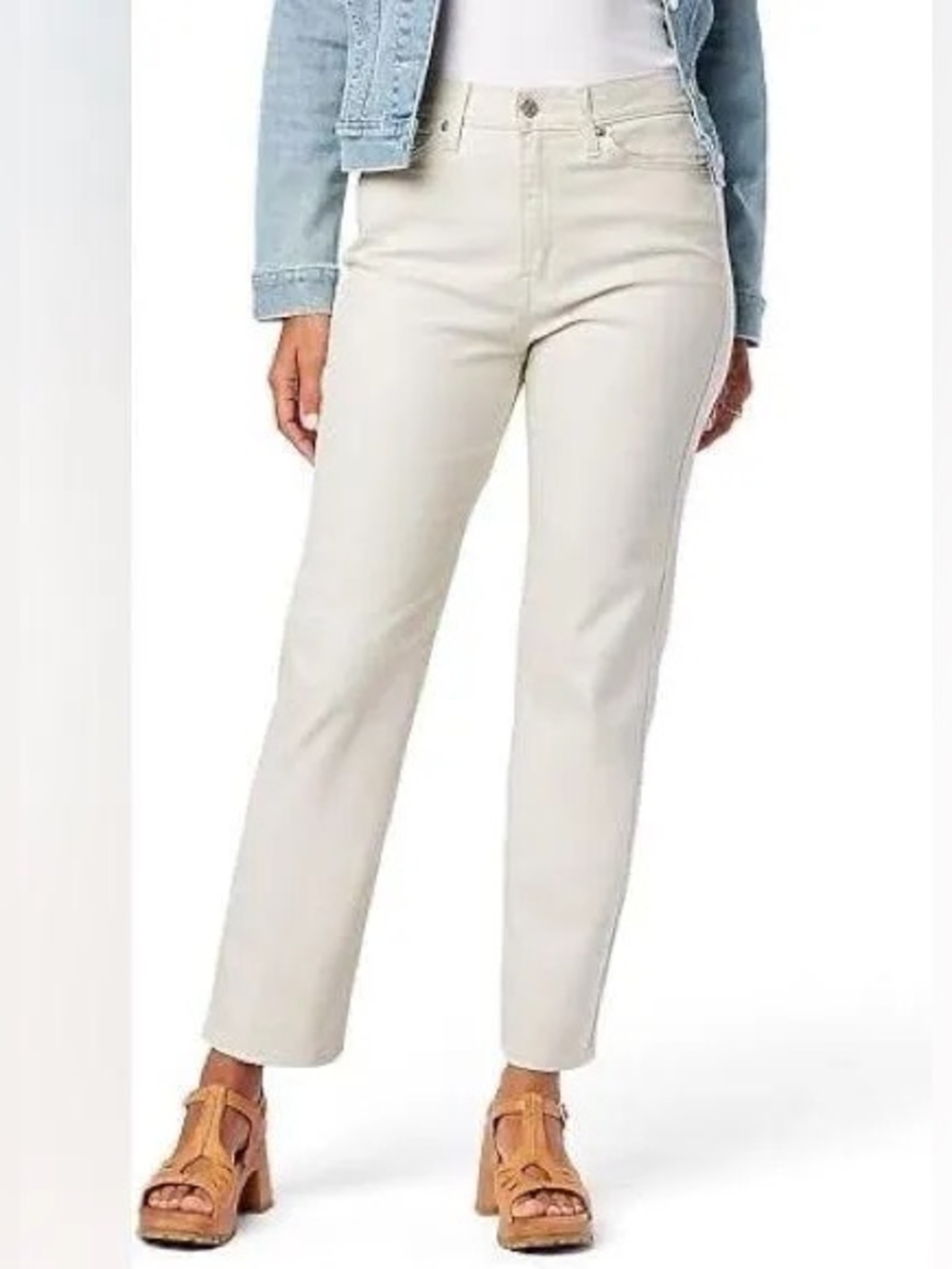 NWT Signature by Levi Strauss High Rise Straight Jeans Off White Size 4 W27